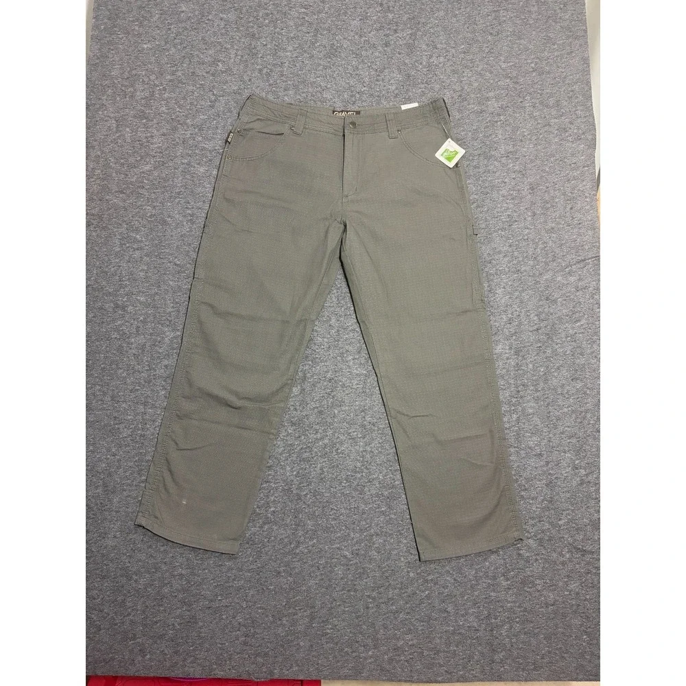 Gravel Gear Ripstop Carpenter Pants Mens 36x30 Olive Relaxed Fit Straight Leg